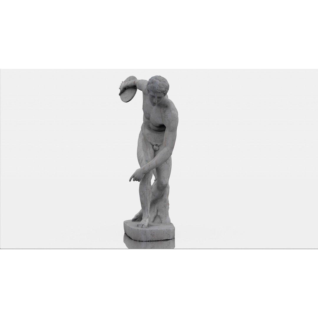 Miron Discobolus 3D Model – Classical Greek Sculpture, PBR Textures - View 4