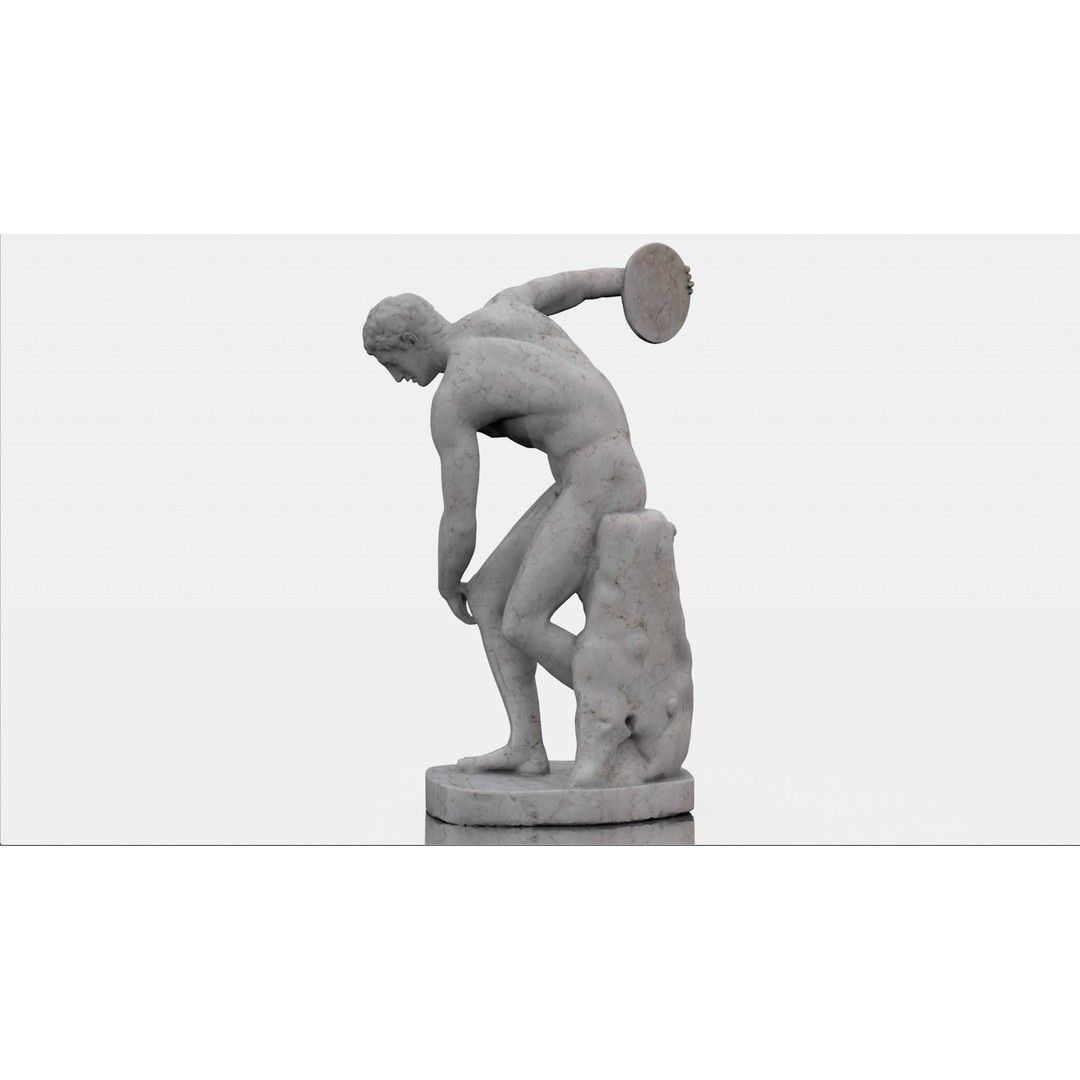 Miron Discobolus 3D Model – Classical Greek Sculpture, PBR Textures - View 6