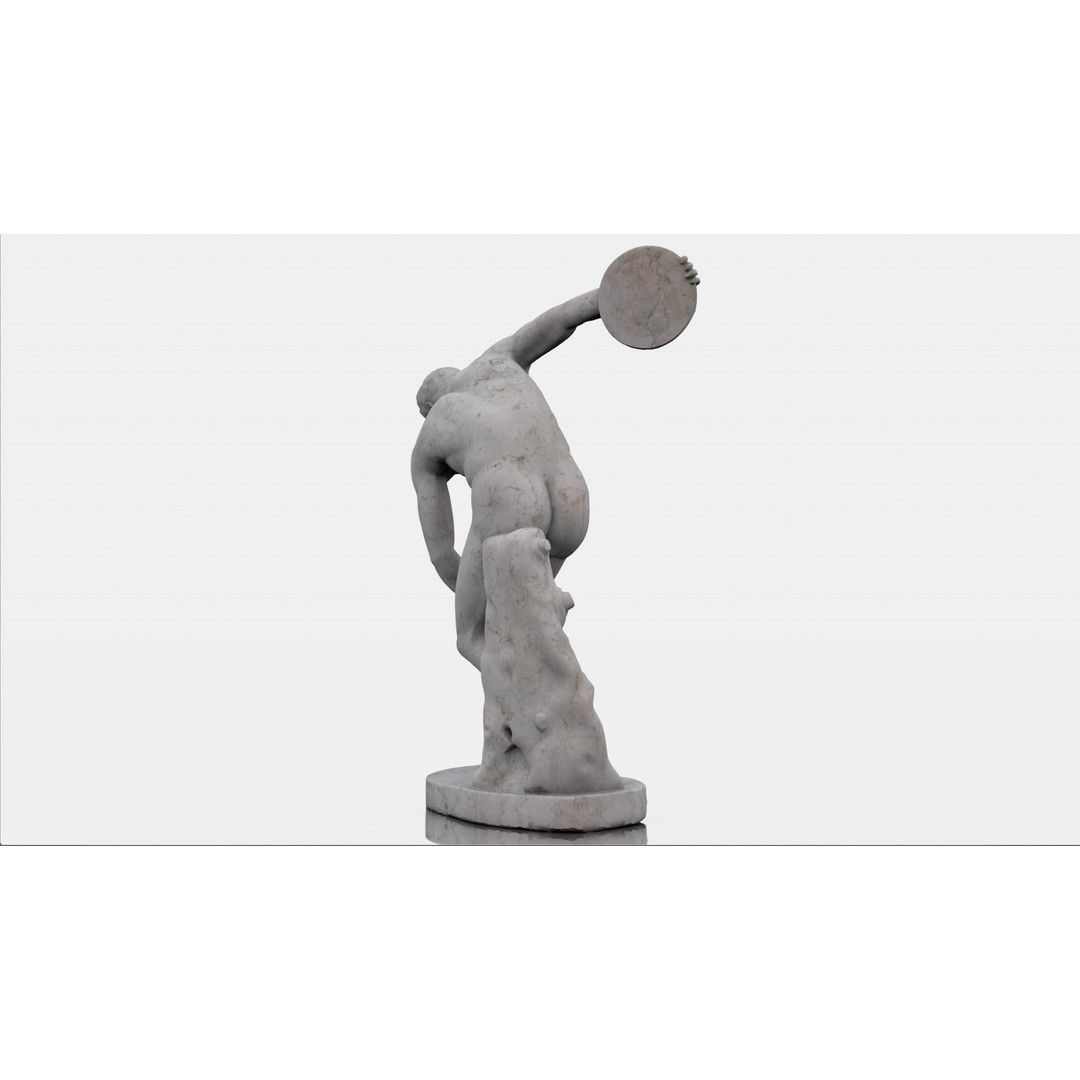 Miron Discobolus 3D Model – Classical Greek Sculpture, PBR Textures - View 7