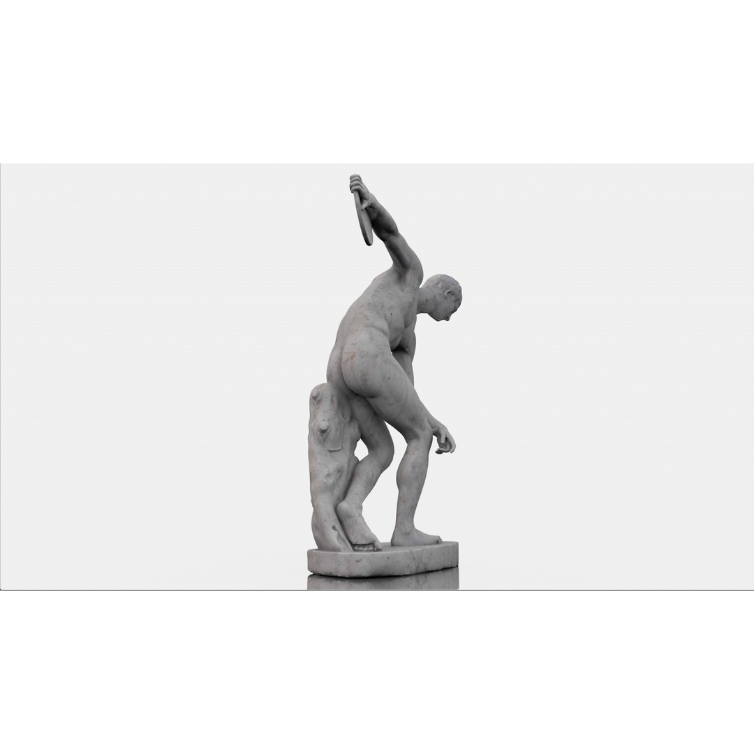 Miron Discobolus 3D Model – Classical Greek Sculpture, PBR Textures - View 8