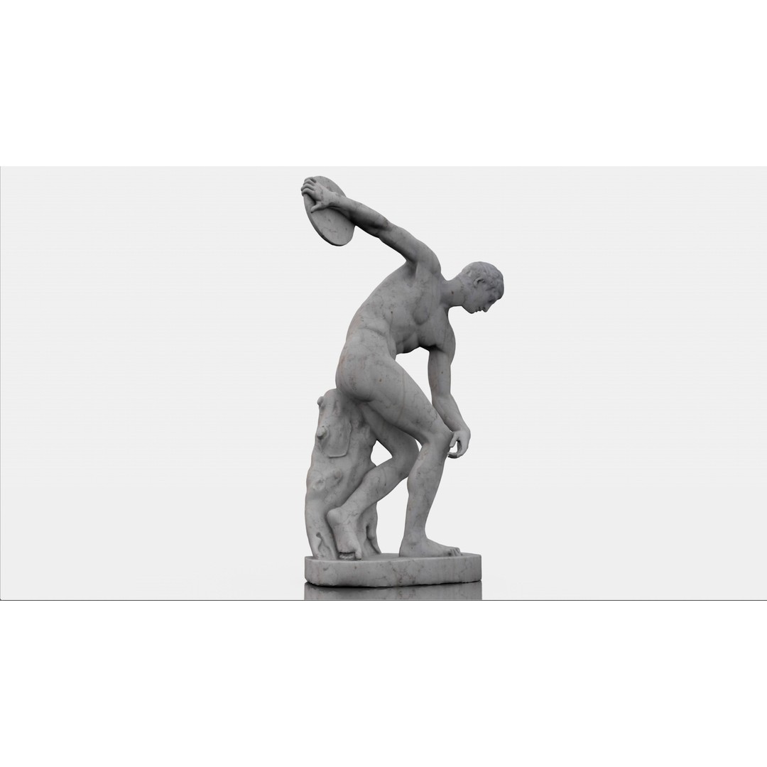 Miron Discobolus 3D Model – Classical Greek Sculpture, PBR Textures - View 9