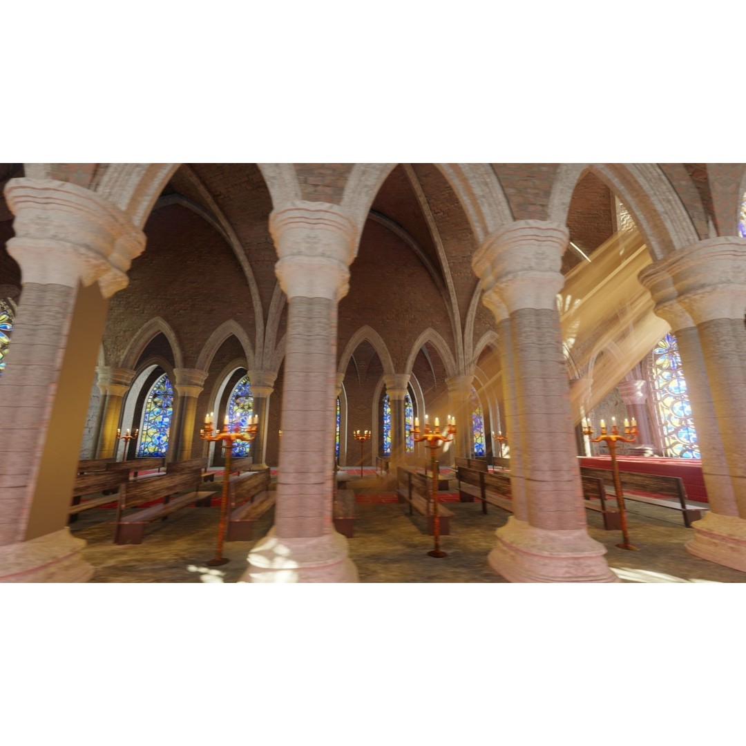 Church Cathedral 3D Model – Low Poly Historic Exterior, Blender - View 11