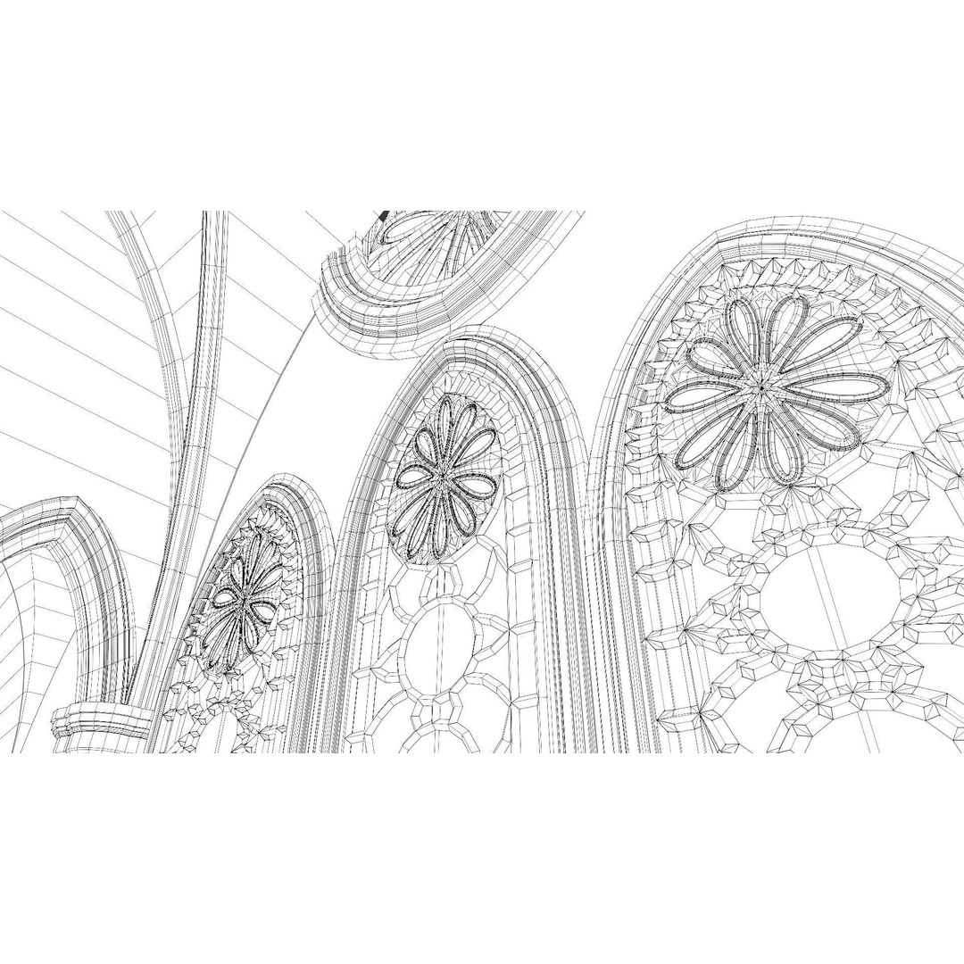 Church Cathedral 3D Model – Low Poly Historic Exterior, Blender - View 19