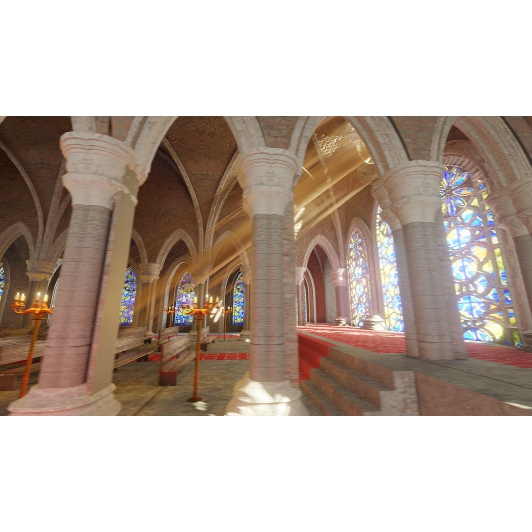 Church Cathedral 3D Model – Low Poly Historic Exterior, Blender - View 4