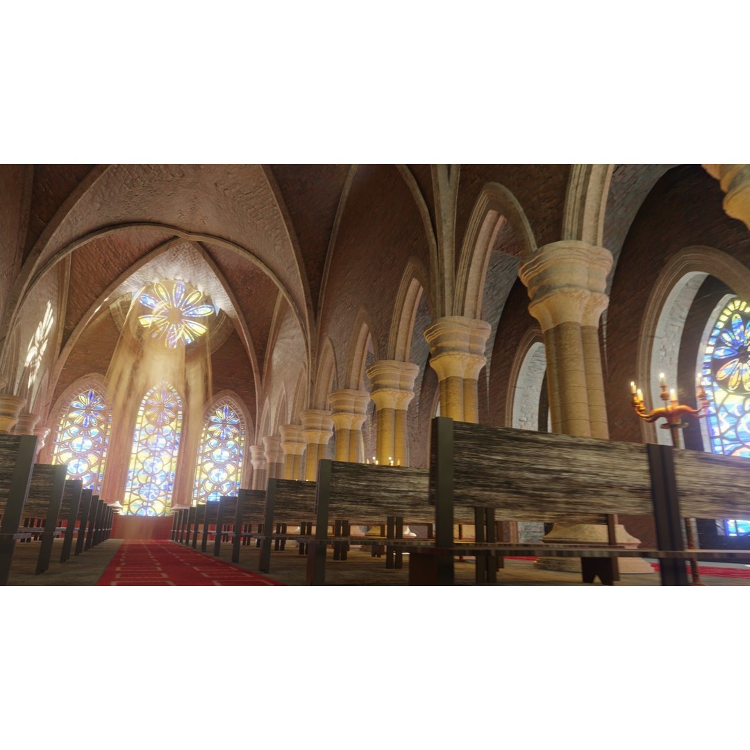 Church Cathedral 3D Model – Low Poly Historic Exterior, Blender - View 7