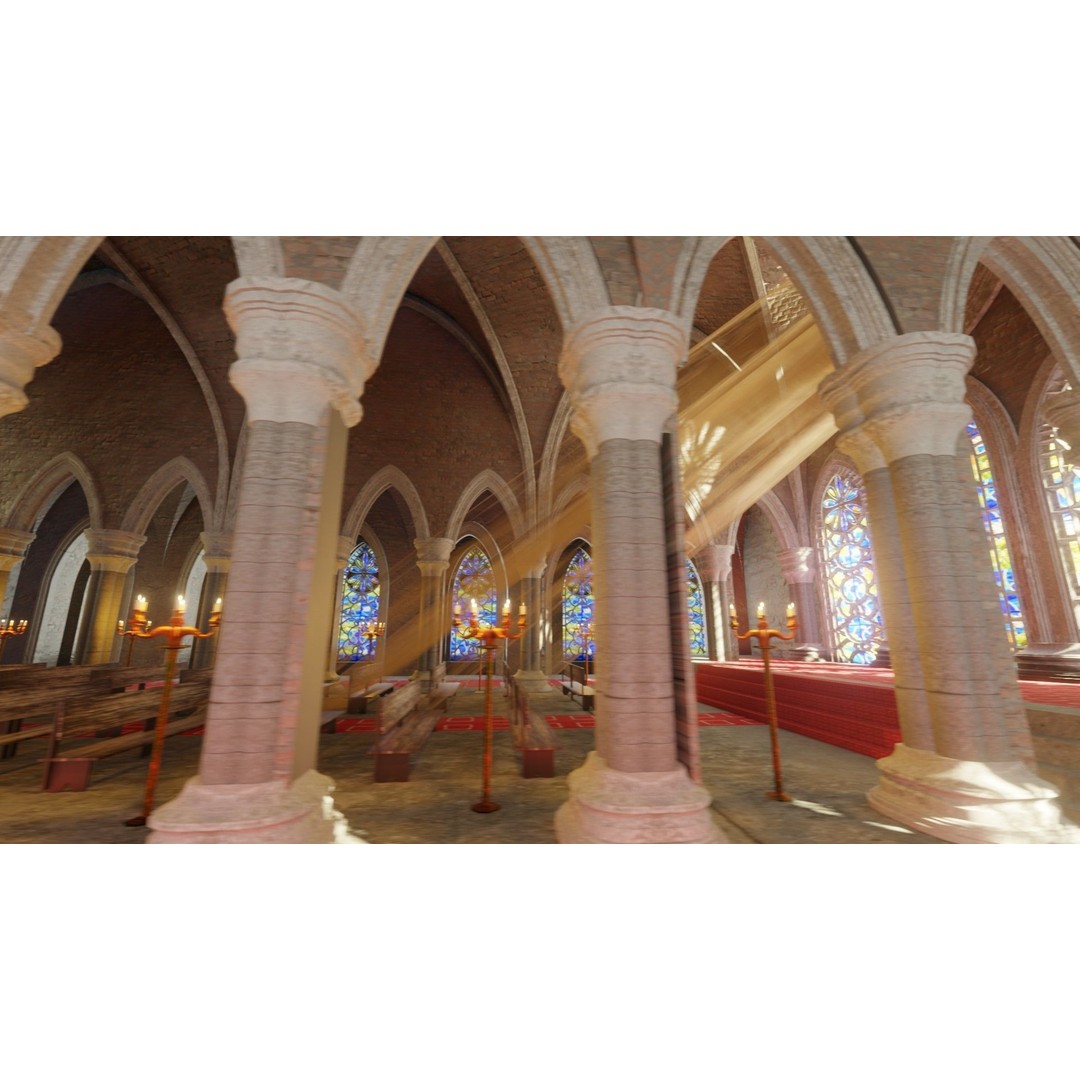 Church Cathedral 3D Model – Low Poly Historic Exterior, Blender - View 8