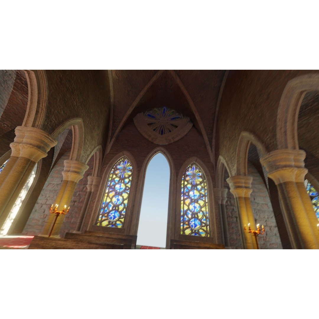 Church Cathedral 3D Model – Low Poly Historic Exterior, Blender - View 9