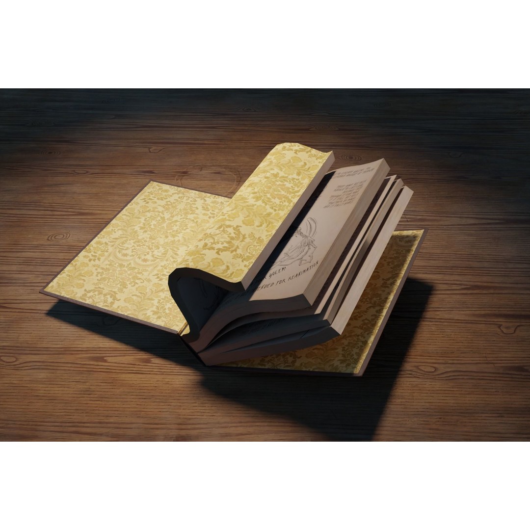 Animated Book 3D Model – Low Poly Rigged Game Asset, FBX - View 3