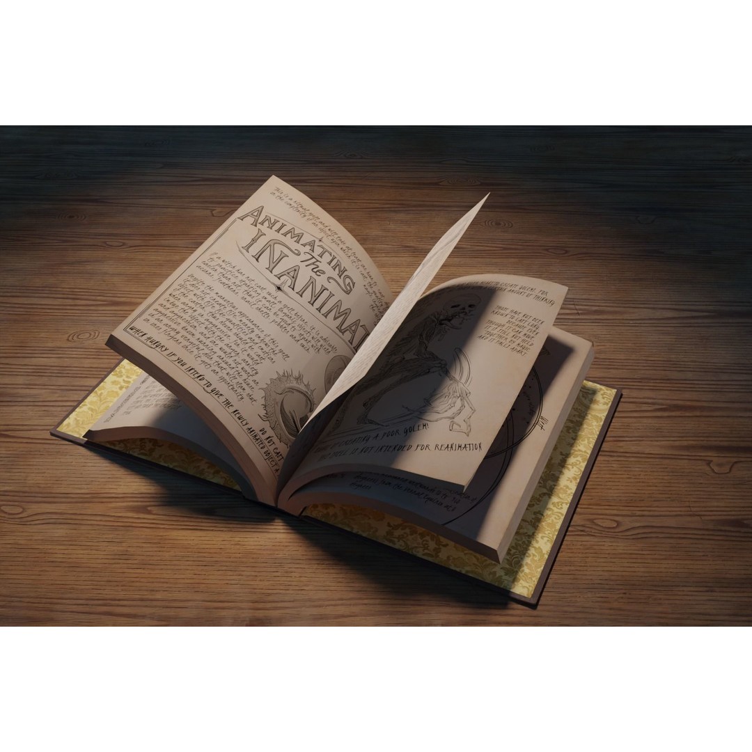 Animated Book 3D Model – Low Poly Rigged Game Asset, FBX - View 4