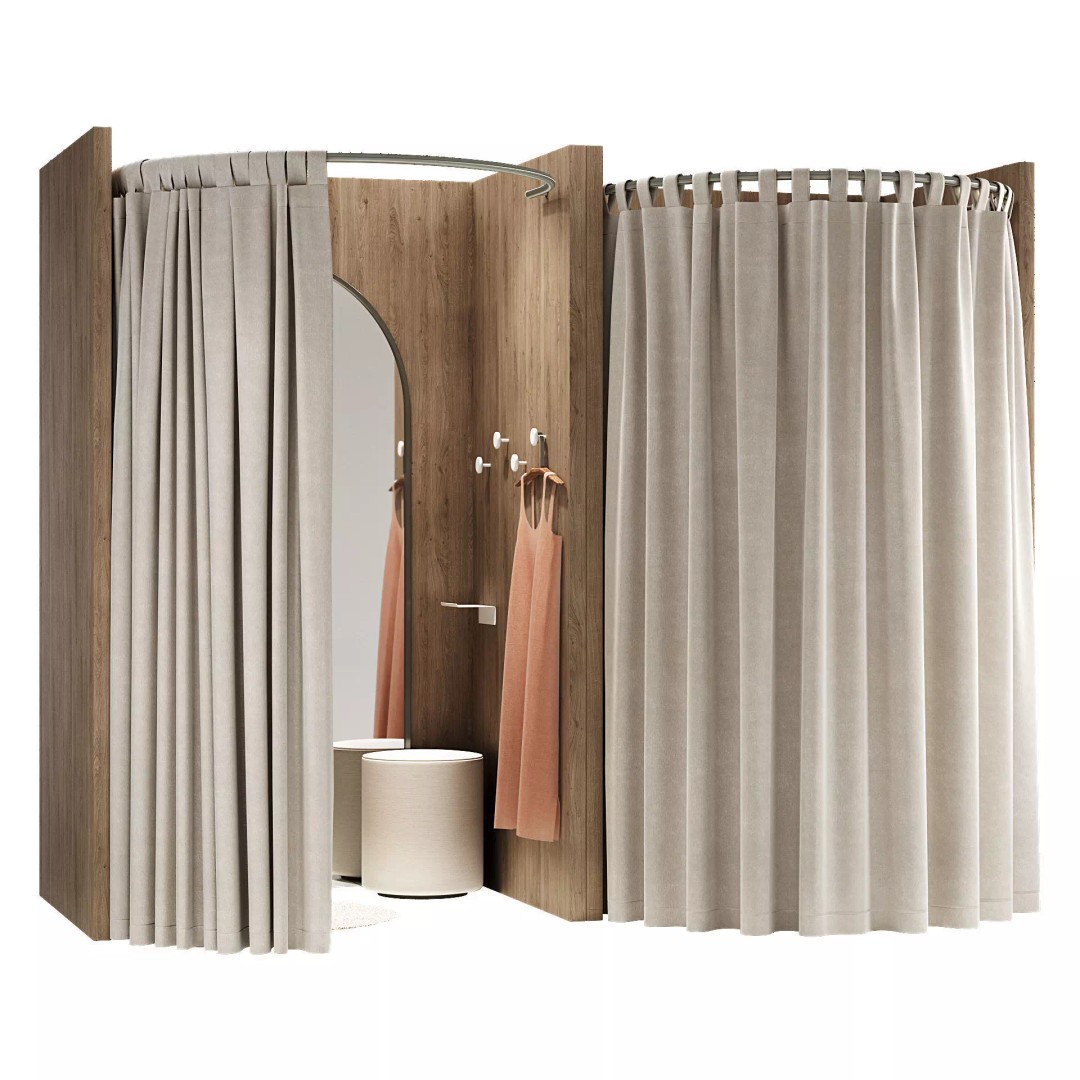 Fitting Room 3D Model – Modern Minimalist Store Interior, FBX - View 2