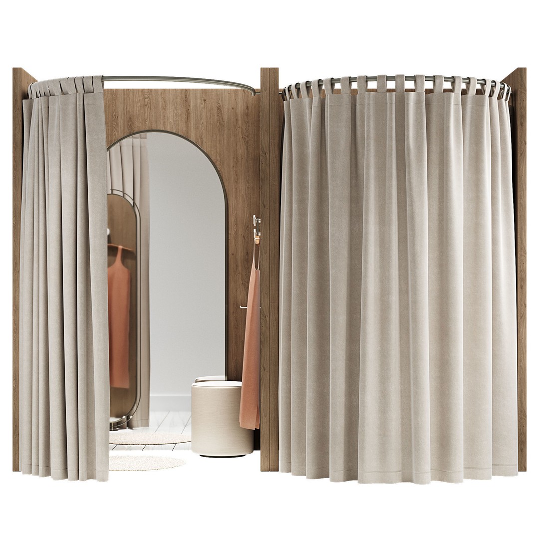 Fitting Room 3D Model – Modern Minimalist Store Interior, FBX - View 4