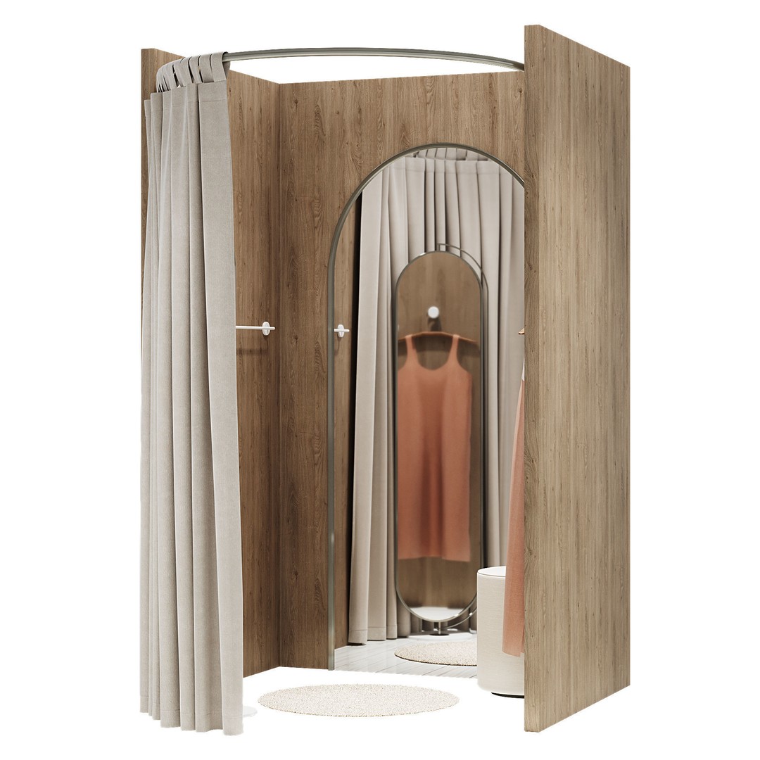 Fitting Room 3D Model – Modern Minimalist Store Interior, FBX - View 6