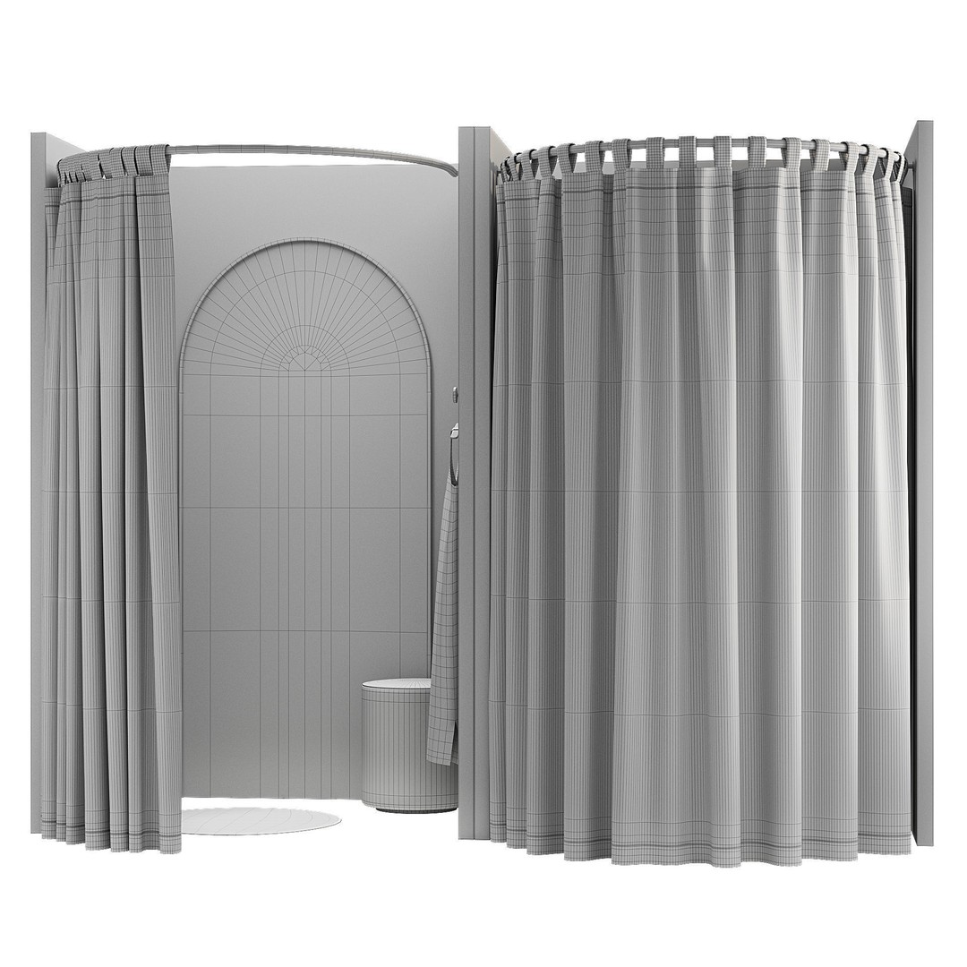 Fitting Room 3D Model – Modern Minimalist Store Interior, FBX - View 7