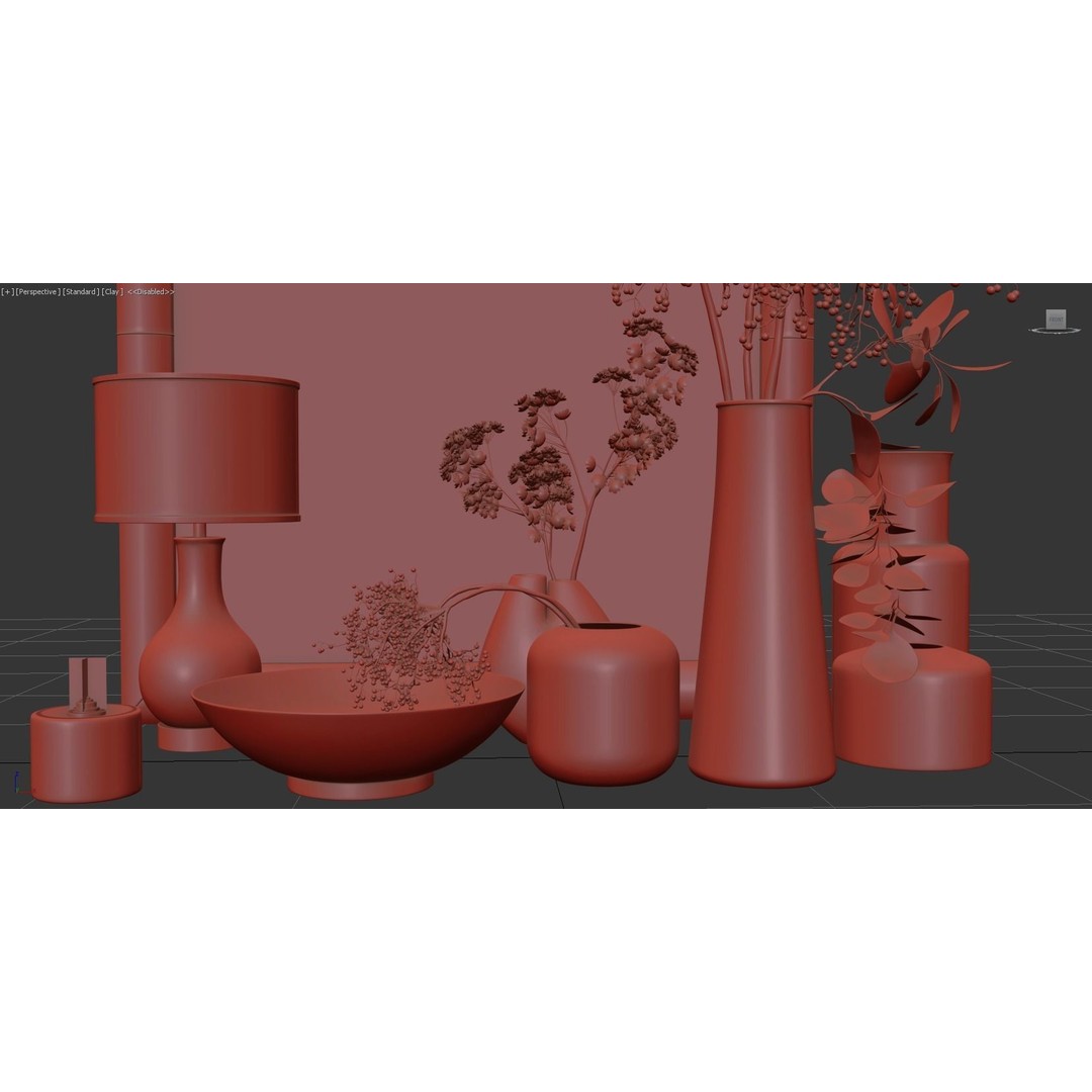 Luxury Flower Decor Set 3D Model – High Poly Interior Decoration, OBJ - View 11