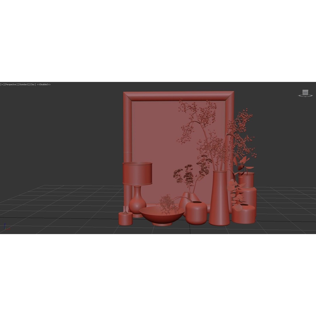 Luxury Flower Decor Set 3D Model – High Poly Interior Decoration, OBJ - View 12