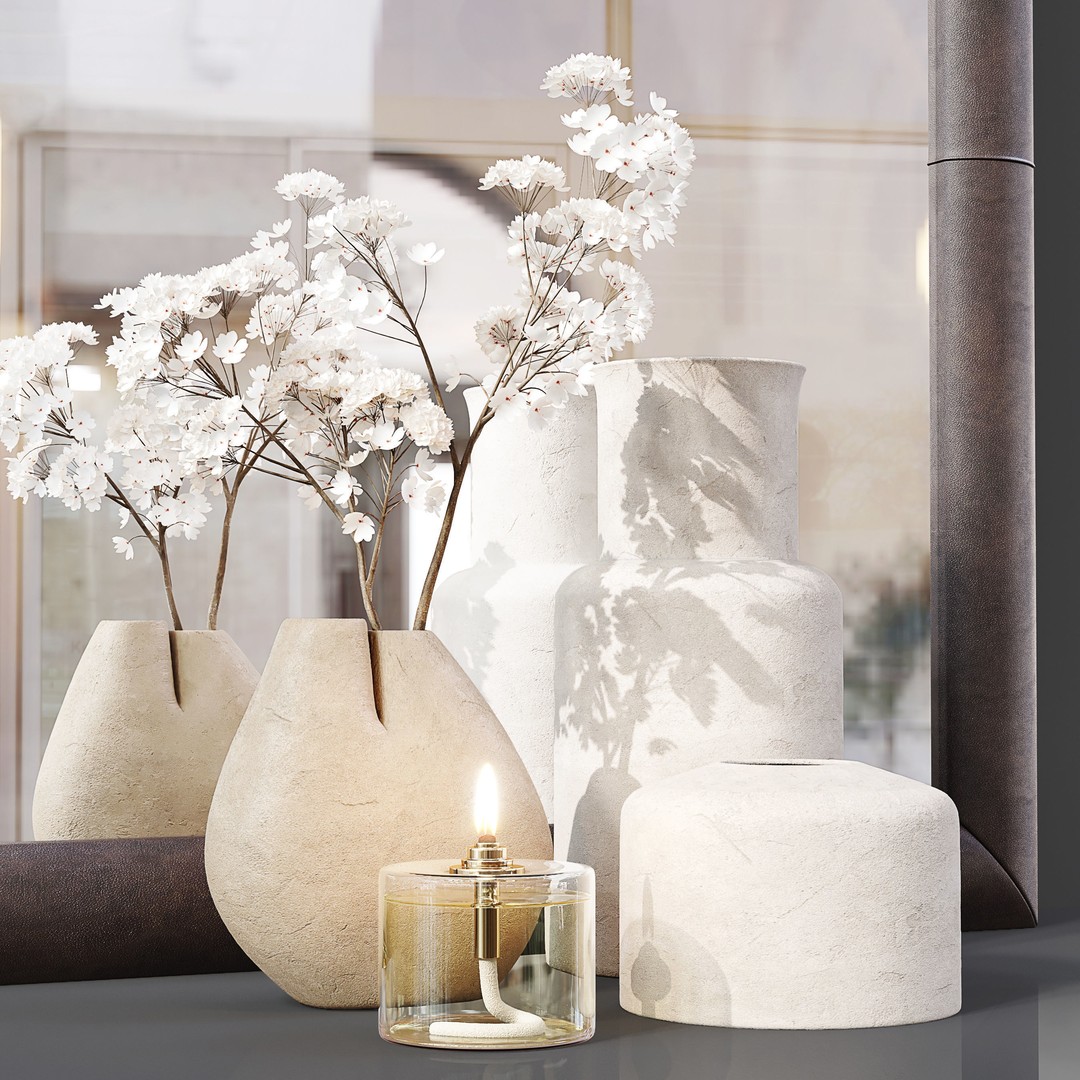 Luxury Flower Decor Set 3D Model – High Poly Interior Decoration, OBJ - View 14