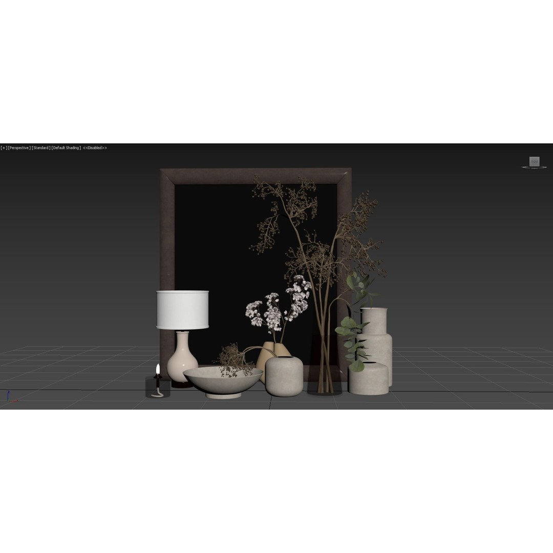 Luxury Flower Decor Set 3D Model – High Poly Interior Decoration, OBJ - View 8