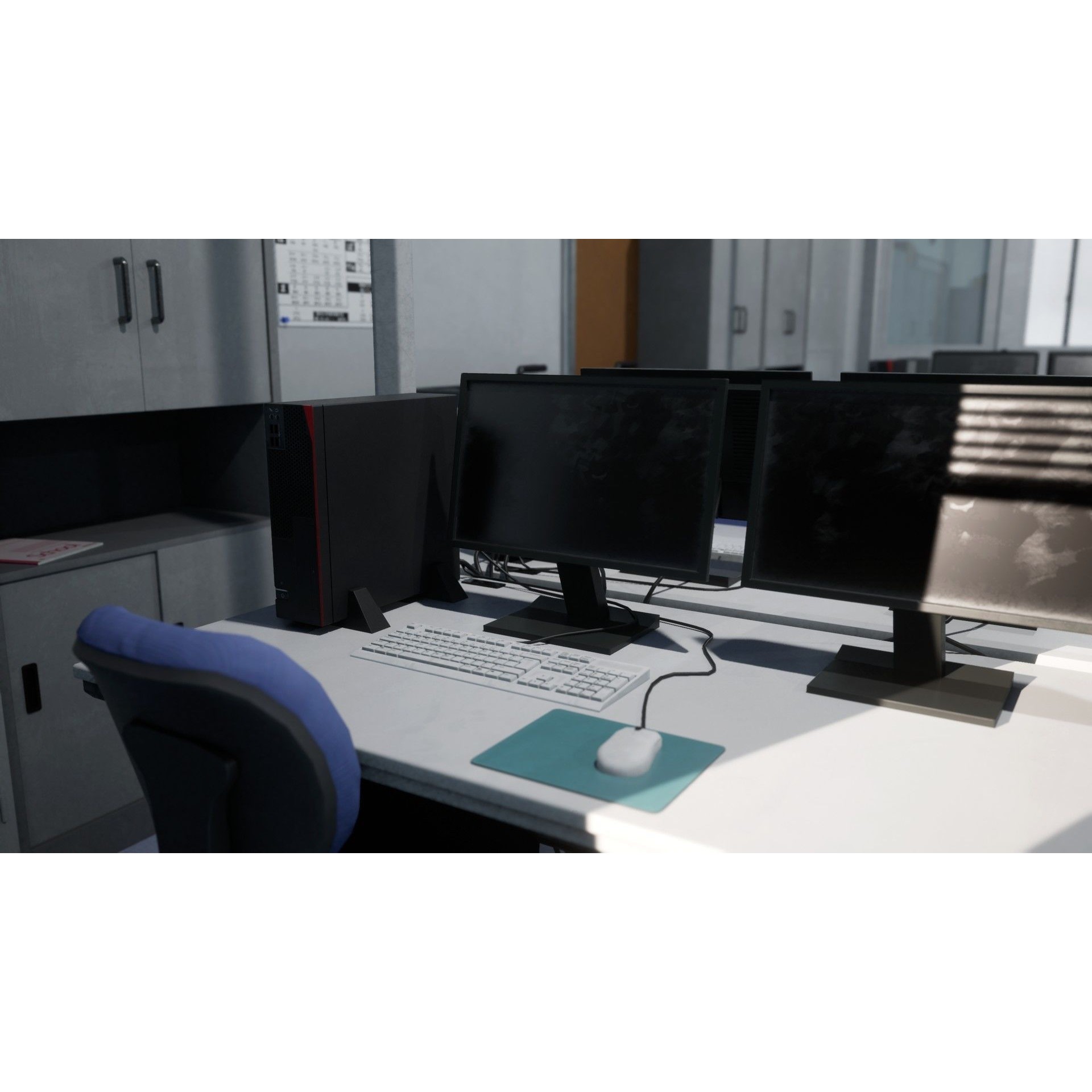 Japanese School Computer Classroom - Low-Poly Game-Ready 3D Model - View 7