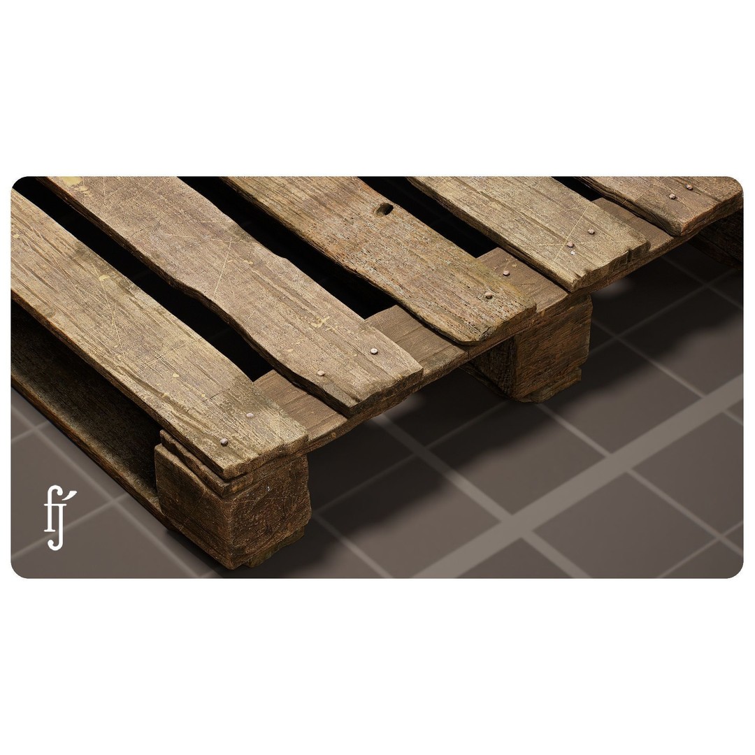 Old Wooden Pallet 3D Model – Low Poly PBR Asset for Games