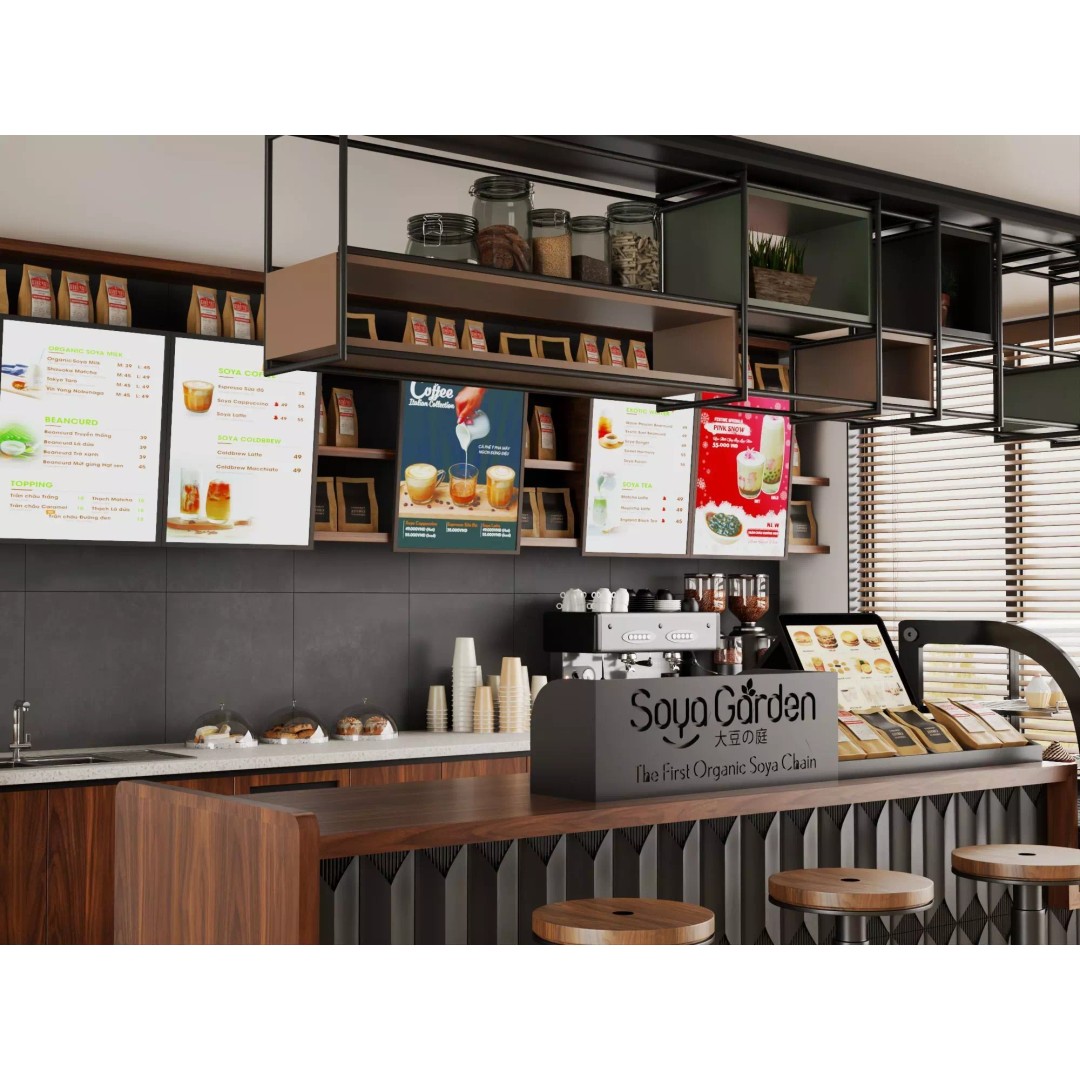 Soya Cafe Bar Counter 3D Model – Low Poly Rigged Asset, FBX - View 12