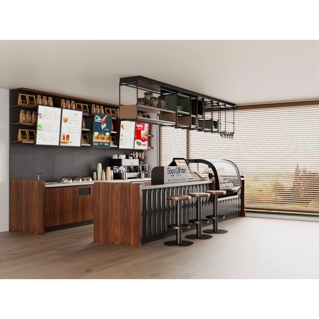Soya Cafe Bar Counter 3D Model – Low Poly Rigged Asset, FBX - View 5