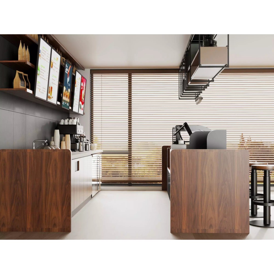 Soya Cafe Bar Counter 3D Model – Low Poly Rigged Asset, FBX - View 9