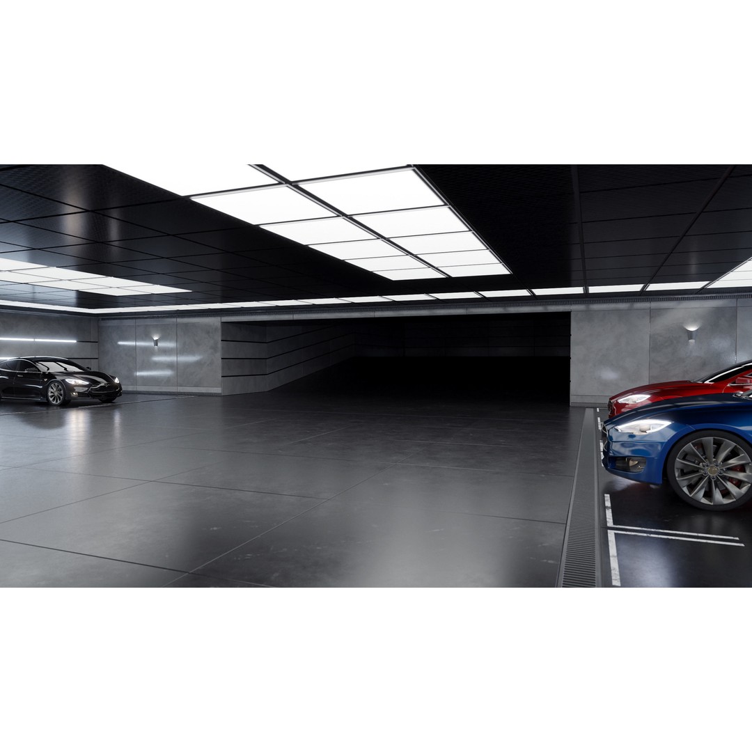 Modern Underground Car Garage 3D Model – High Poly Interior Asset, Blender, FBX - View 4