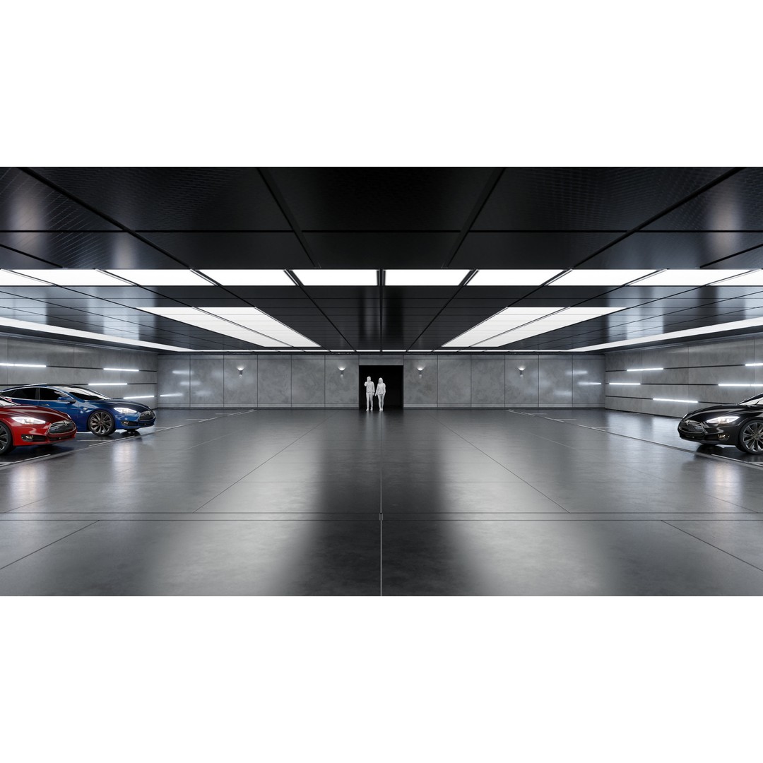 Modern Underground Car Garage 3D Model – High Poly Interior Asset, Blender, FBX - View 5