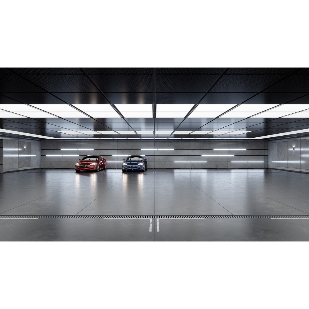 Modern Underground Car Garage 3D Model – High Poly Interior Asset, Blender, FBX - View 6