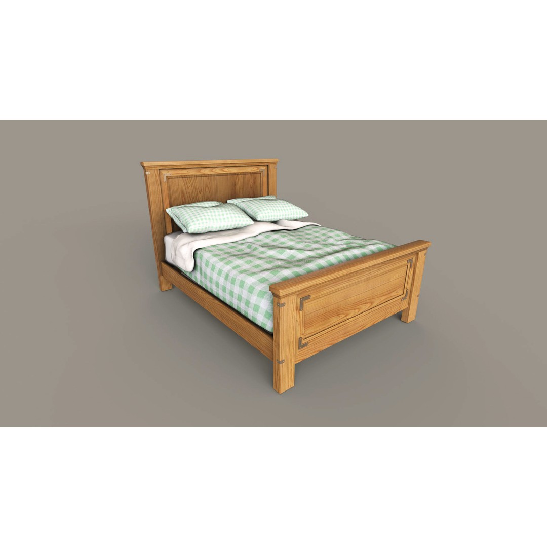 Light Bedroom Set 3D Model – Low Poly Game-Ready Interior Asset - View 11