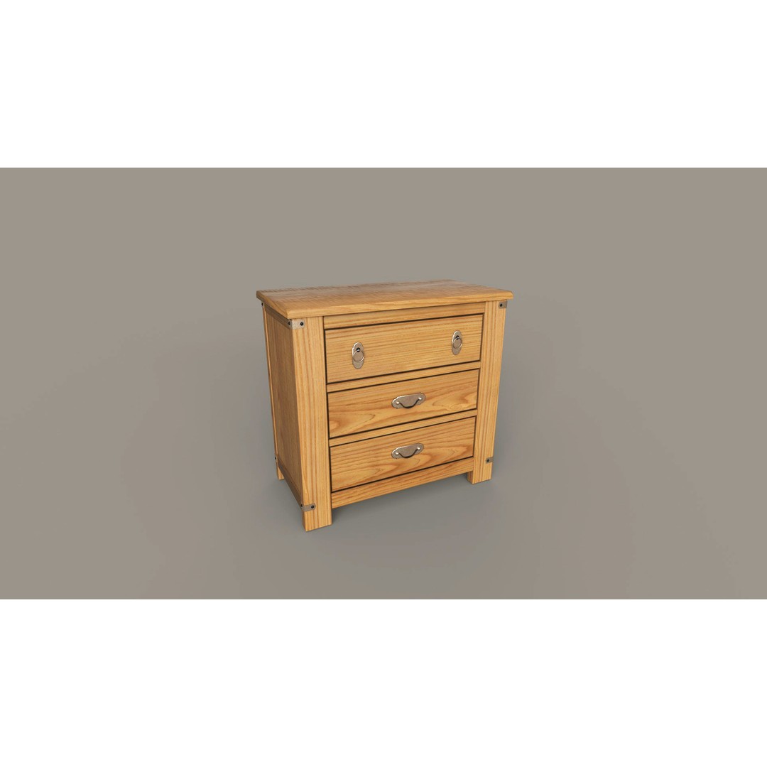 Light Bedroom Set 3D Model – Low Poly Game-Ready Interior Asset - View 13