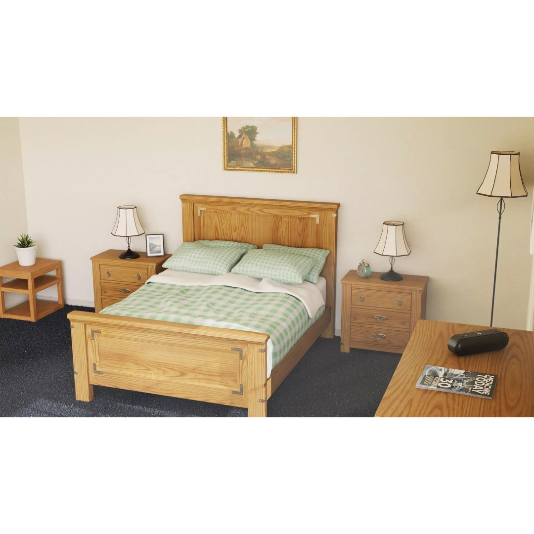 Light Bedroom Set 3D Model – Low Poly Game-Ready Interior Asset - View 2