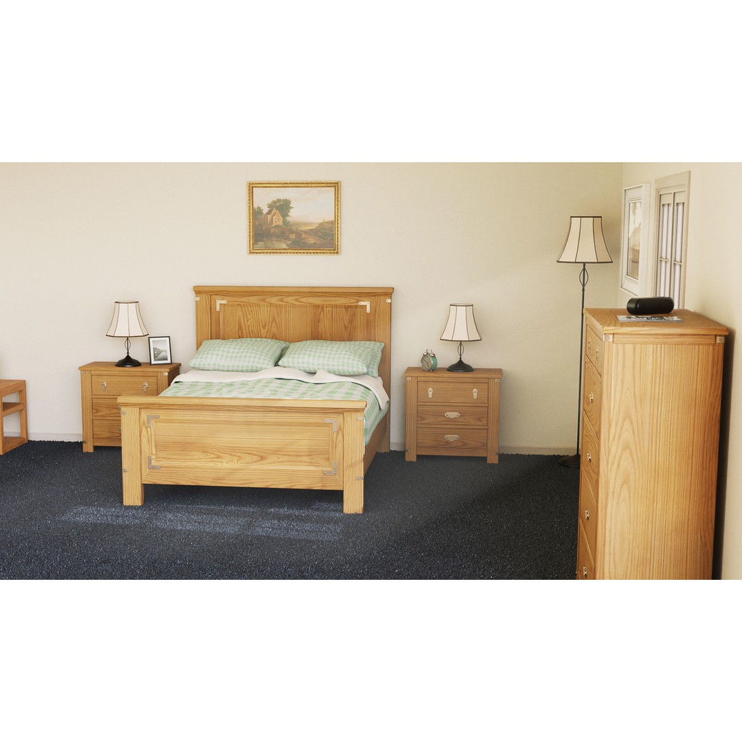 Light Bedroom Set 3D Model – Low Poly Game-Ready Interior Asset - View 4