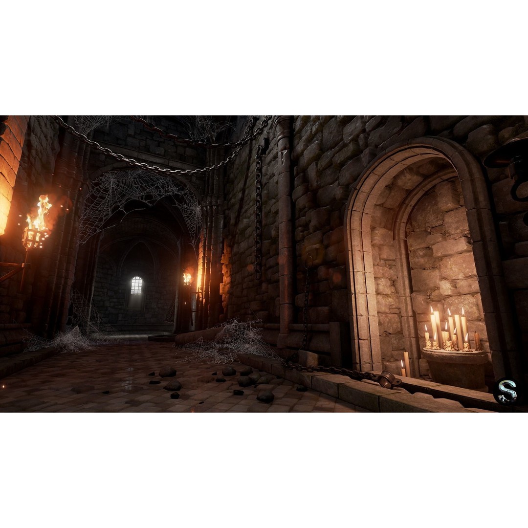 Fantasy Dungeon 3D Model – Low Poly Game Asset, PBR Textures - View 3