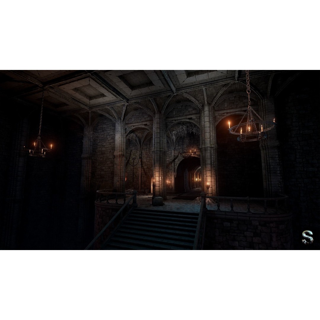 Fantasy Dungeon 3D Model – Low Poly Game Asset, PBR Textures - View 4