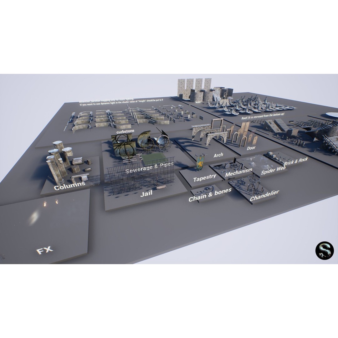 Fantasy Dungeon 3D Model – Low Poly Game Asset, PBR Textures - View 8