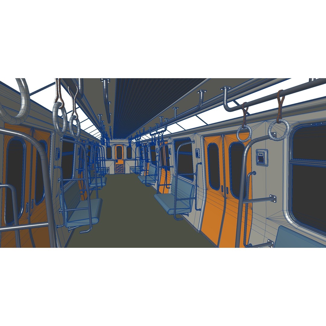 Subway Car Interior 3D Model – Low Poly PBR Asset for Games - View 18