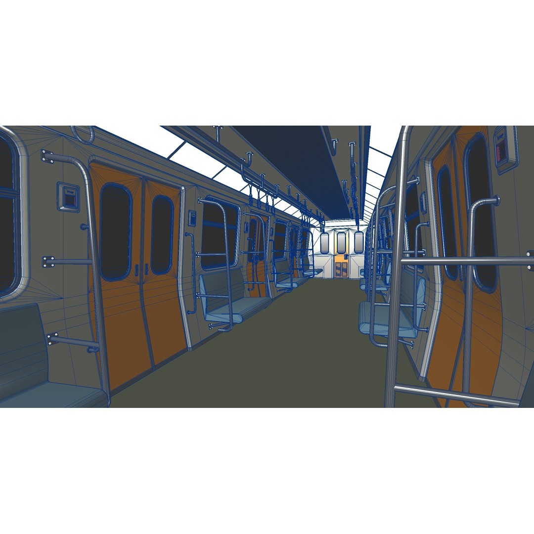 Subway Car Interior 3D Model – Low Poly PBR Asset for Games - View 19