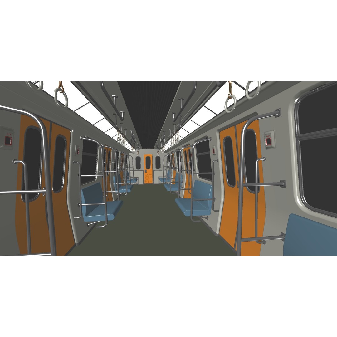 Subway Car Interior 3D Model – Low Poly PBR Asset for Games - View 20