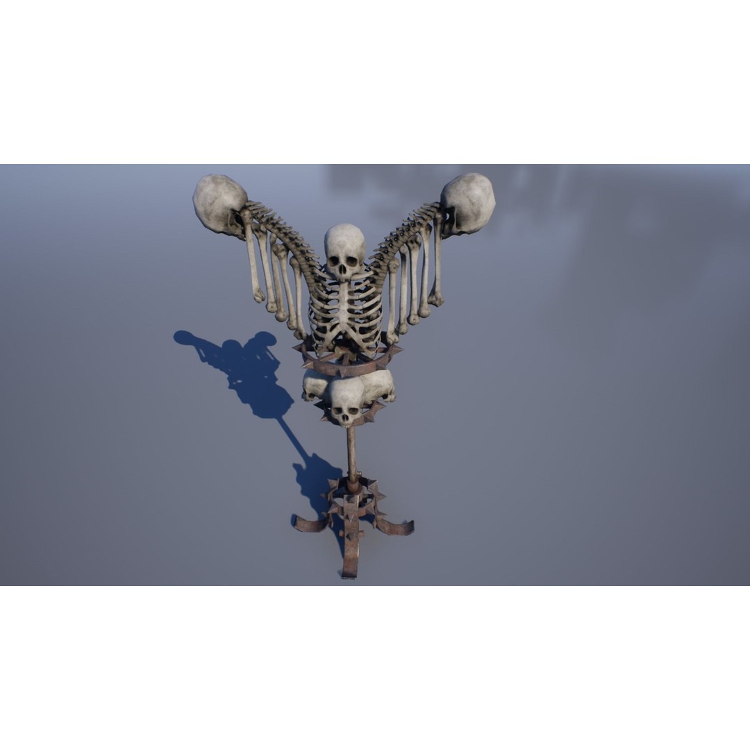 Bone Lamps and Chandeliers 3D Model – Low Poly Game Asset, FBX - View 6