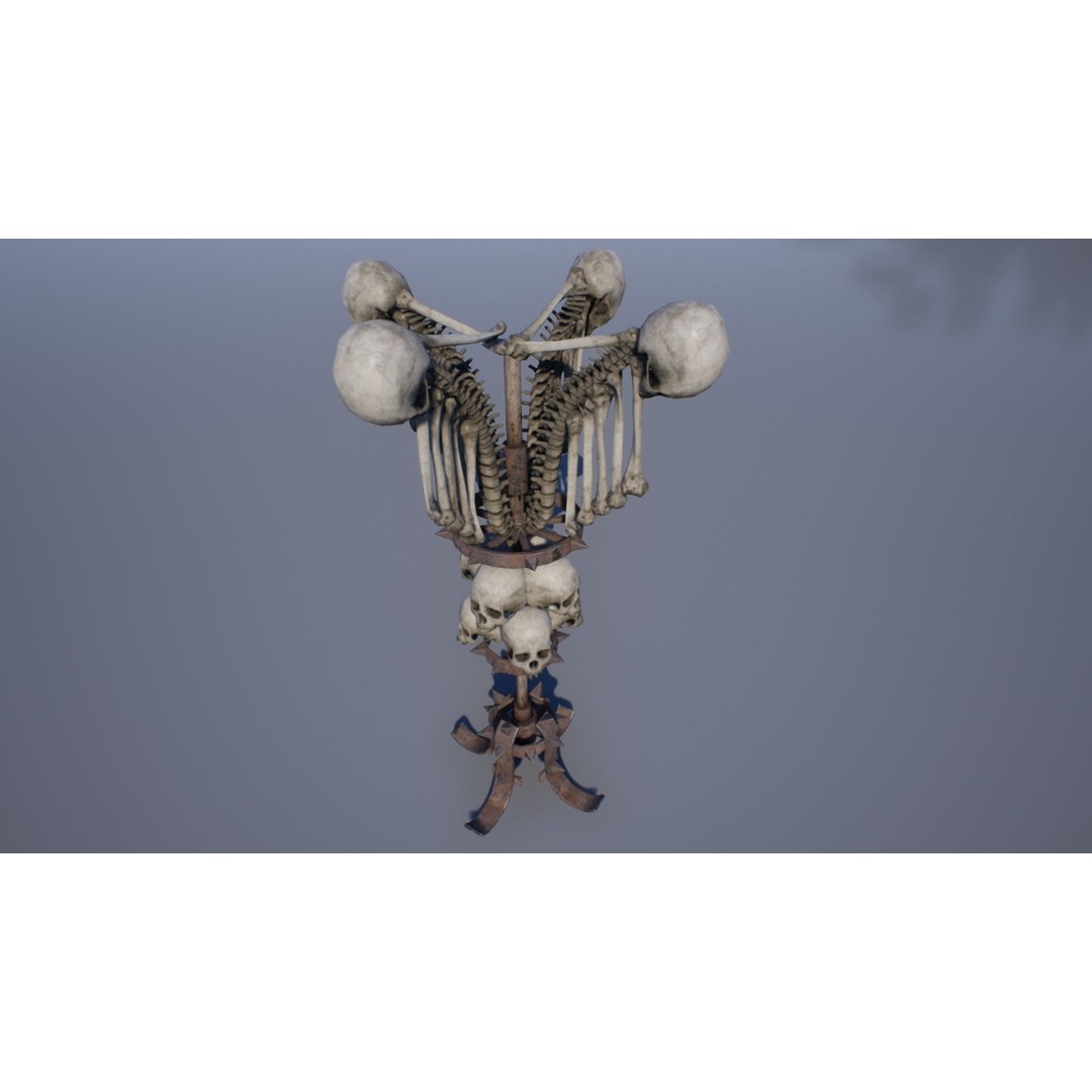 Bone Lamps and Chandeliers 3D Model – Low Poly Game Asset, FBX - View 7