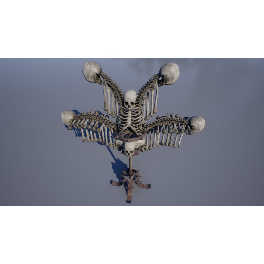 Bone Lamps and Chandeliers 3D Model – Low Poly Game Asset, FBX - View 8