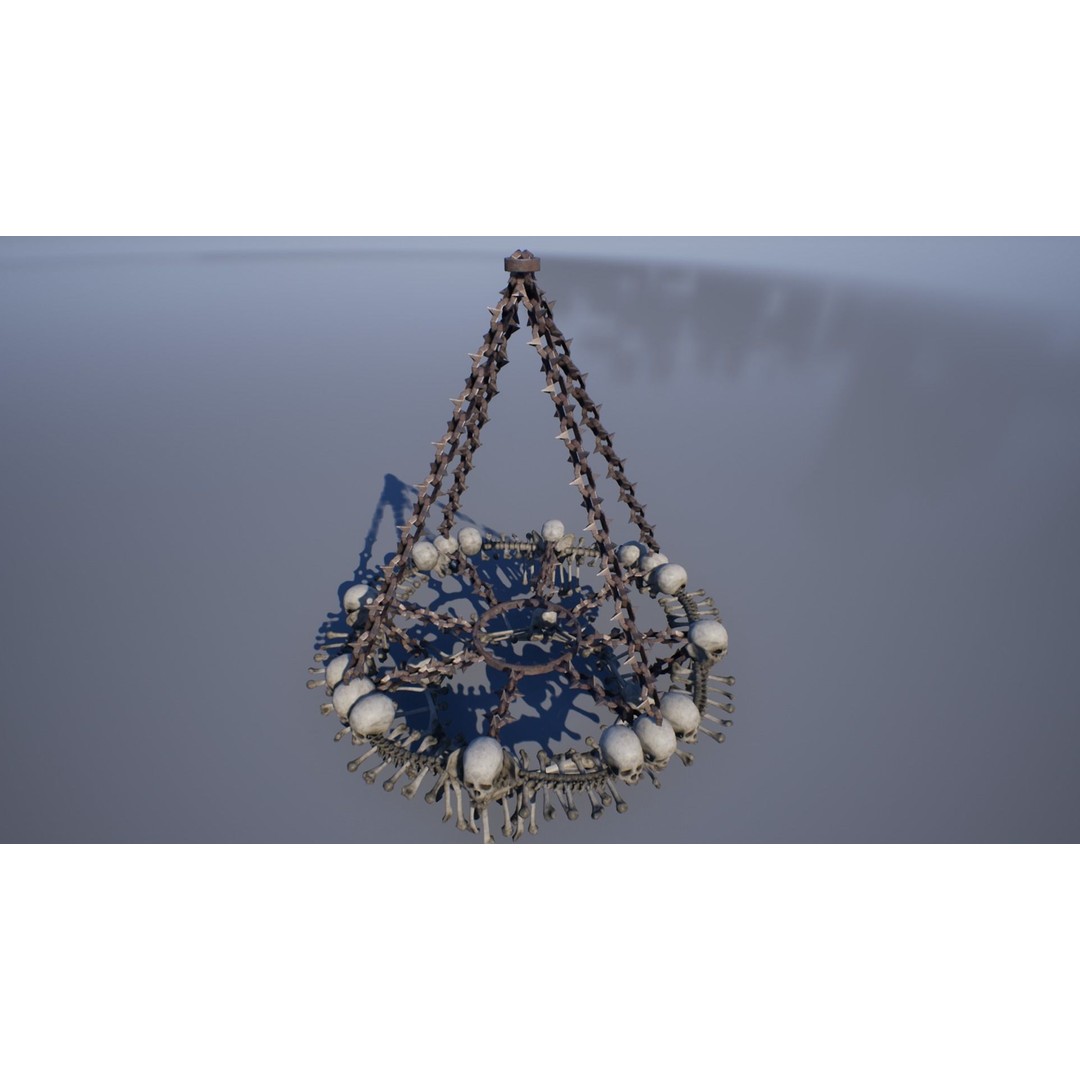 Bone Lamps and Chandeliers 3D Model – Low Poly Game Asset, FBX - View 9