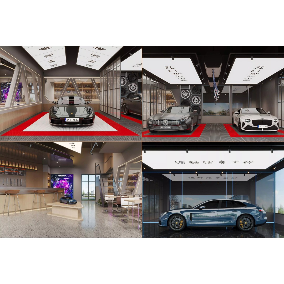 Auto Repair Shop 3D Model – High-End Automotive Service Scene, FBX - View 2