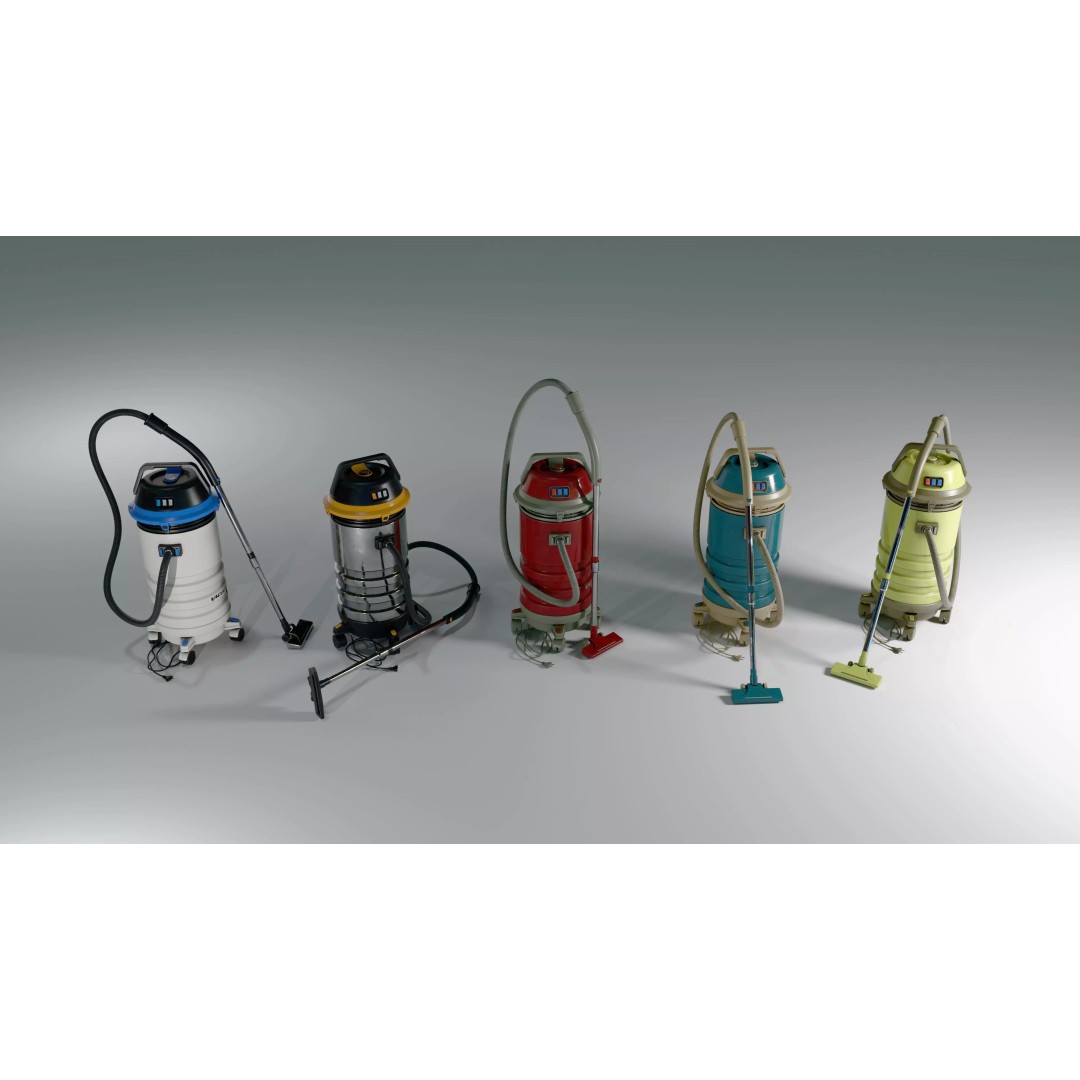 Vacuum Cleaner 3D Model – Low Poly PBR Model with 5 Skins, FBX - View 10