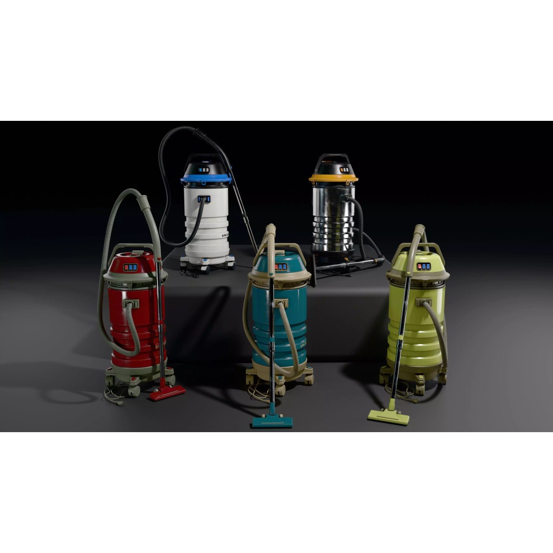 Vacuum Cleaner 3D Model – Low Poly PBR Model with 5 Skins, FBX - View 2