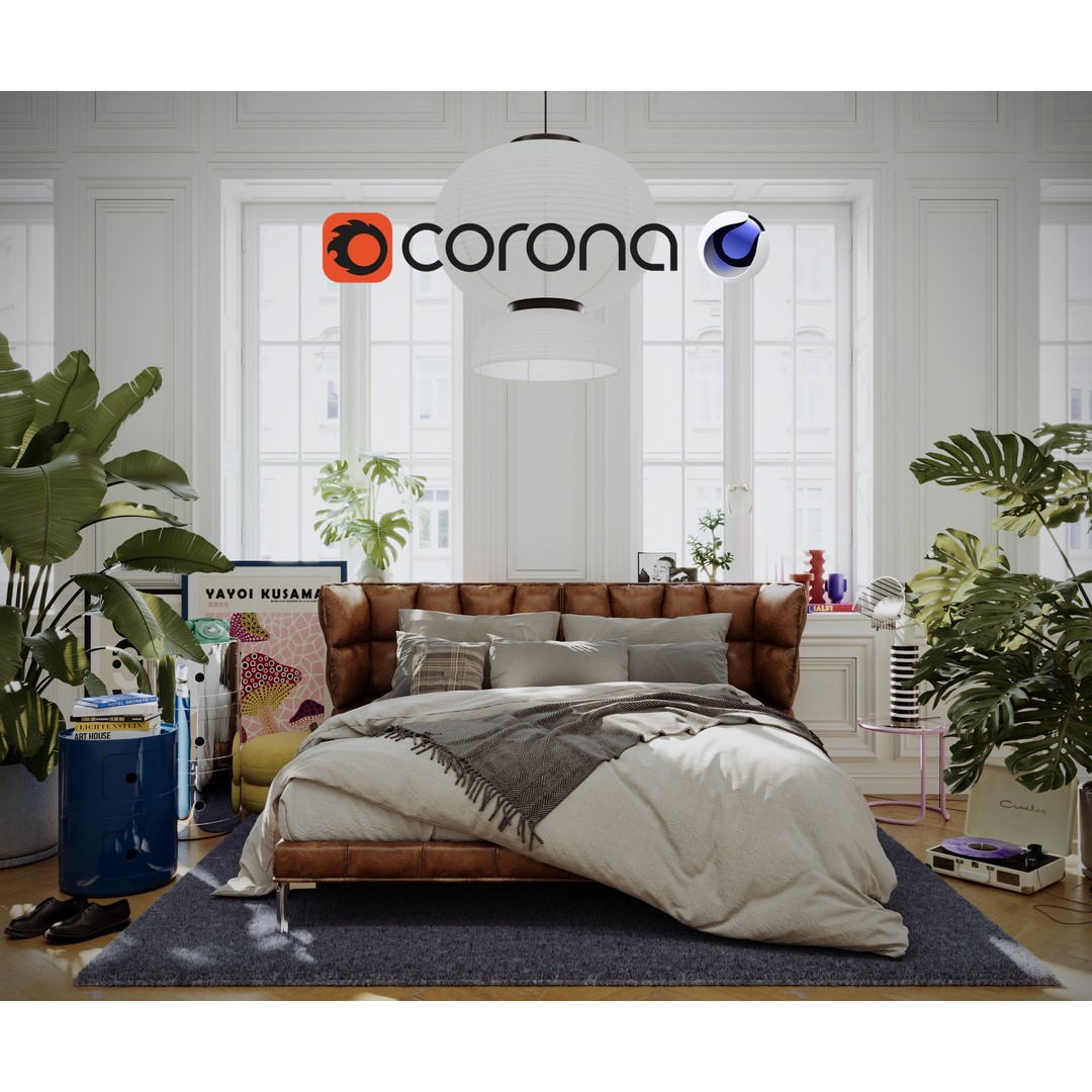 Artist House 3D Model – Interior Scene for Cinema 4D & Corona