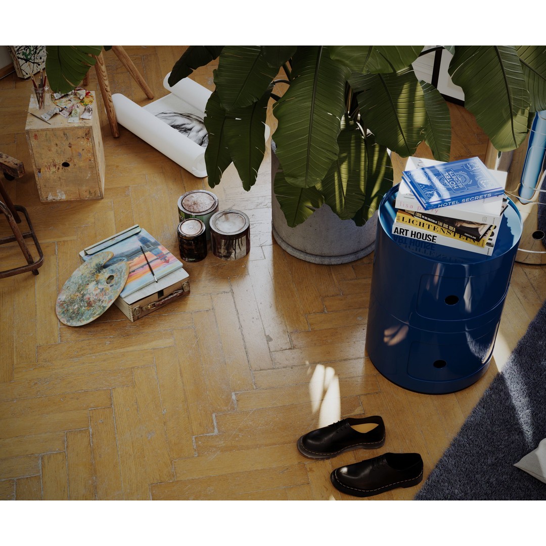 Artist House 3D Model – Interior Scene for Cinema 4D & Corona - View 12