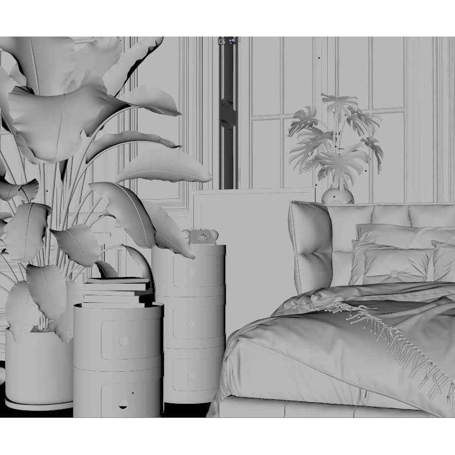 Artist House 3D Model – Interior Scene for Cinema 4D & Corona - View 23