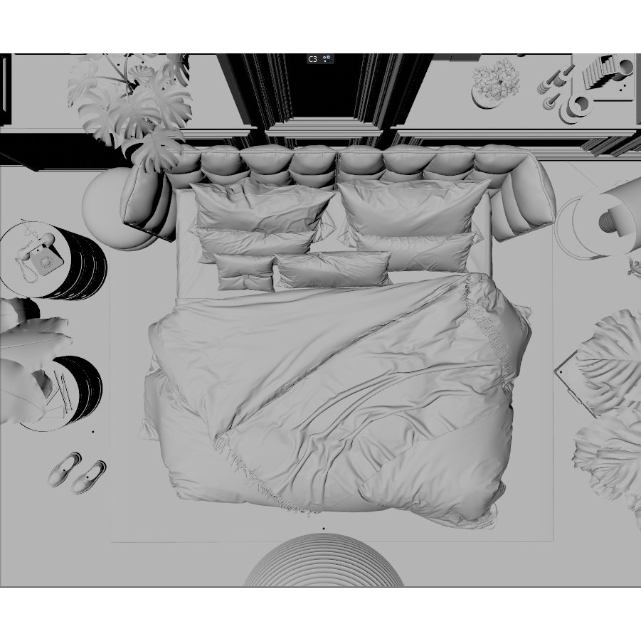 Artist House 3D Model – Interior Scene for Cinema 4D & Corona - View 25